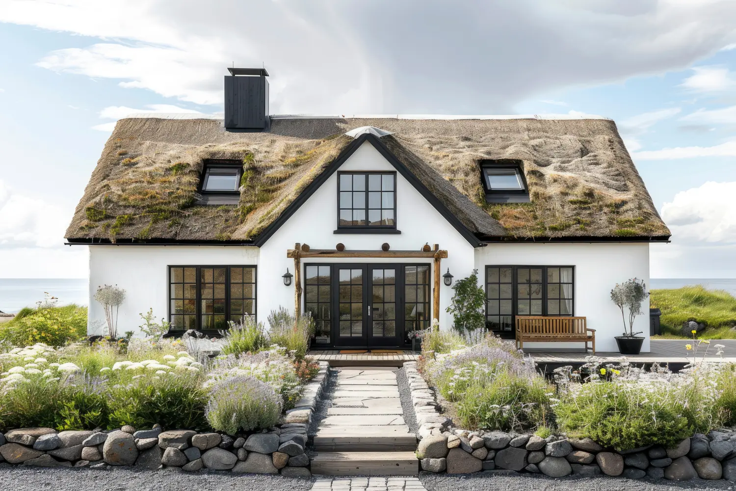 Ein traditionelles isländisches Torfhaus